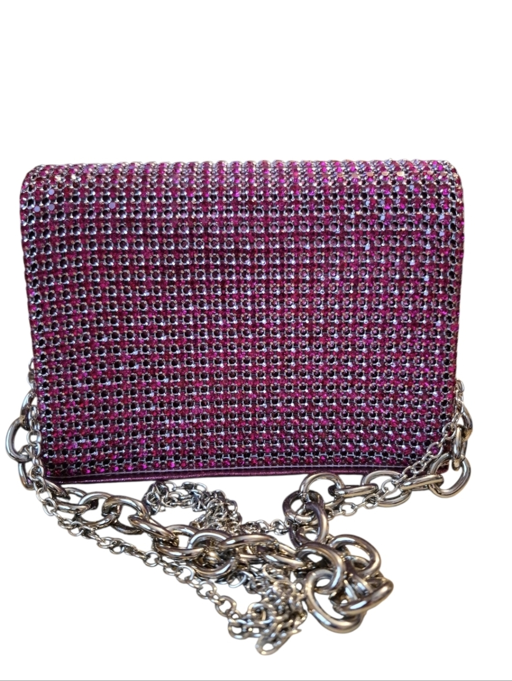 Jessica McClintock Women's Purse Clutch Pink Rhinestone - Picture 2 of 12